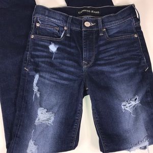 Express cropped skinny mid rise jeans